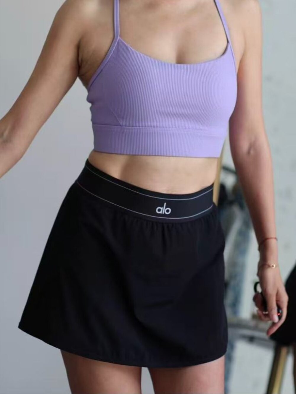 👑Alo Yoga Match Point Tennis Skirt Blac